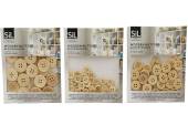 Wooden buttons - 3asstd sizes*