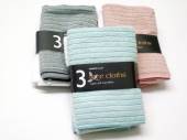Pack 3, microfibre face cloths - 4/cols*