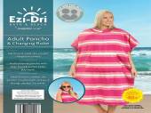 Ezi-Dri adult poncho/changing robe - PINK STRIPE
(one size)