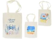 Printed canvas beach/shopping bag - 3asstd*