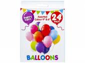 Pack 24, assorted colour and sizes balloons*