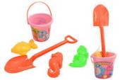 5pc pink picture bucket beach set*