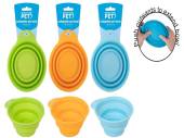Collapsible pet bowl (dia 12cm) - 3/cols. Collapsible pet bowl (dia 12cm) - 3/cols.