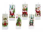 Christmas cotton tea towel - 6asstd.