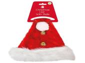 Fluffy Santa hat with 3x bells.