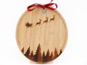 Bamboo round Christmas chopping board (dia 25cm)