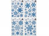 Ice blue glitter snowflake window stickers - 4asstd.
