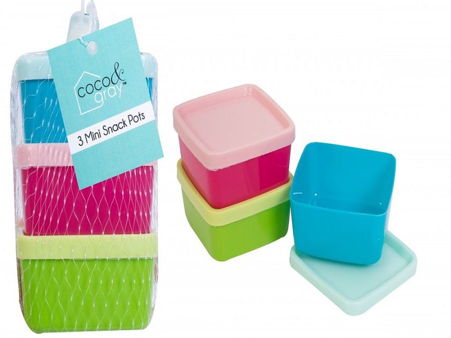 Pack 3, mini snack pots*