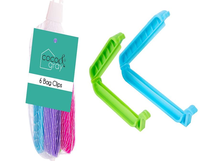 Pack 6, (2x sizes) bag clips*
