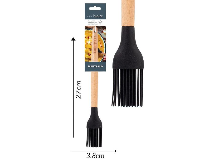 Silicone pastry brush with wood handle*