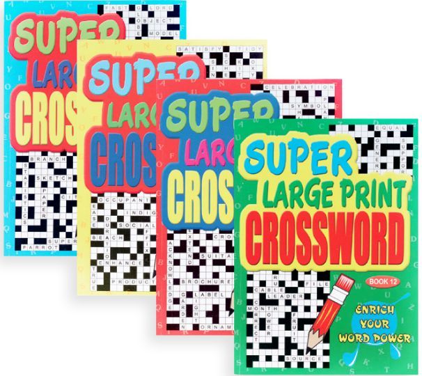 Large print crossword books.*