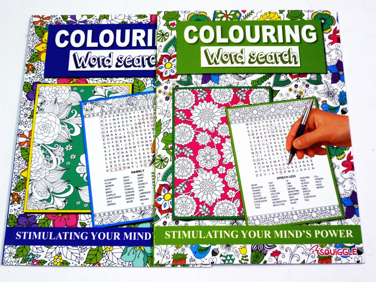 Pack 6, A4 colouring word search*