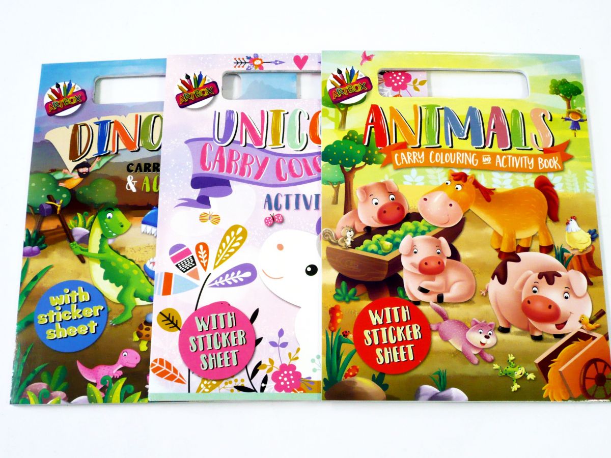 A4 carry colour and activity books - 3asstd*