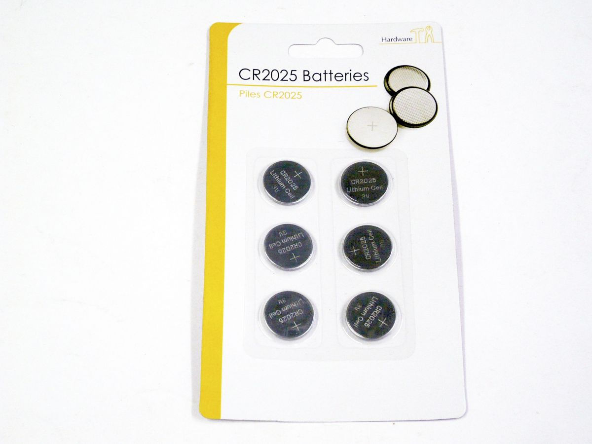Pkt 6, CR2025 batteries*