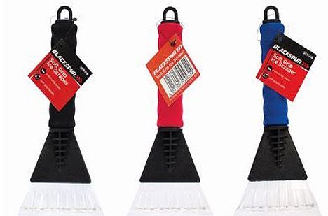 Soft grip ice scraper - 3/cols.