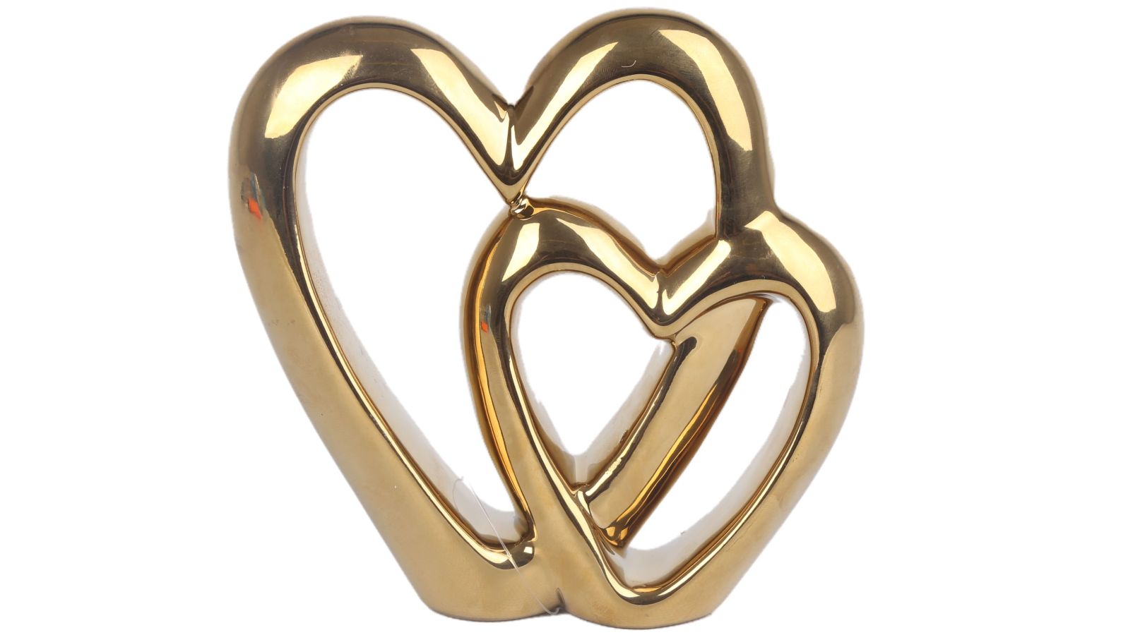Gold double heart ornament
(14x14x3cm)
(10 PCS ONLY)WAS &pound;3.65