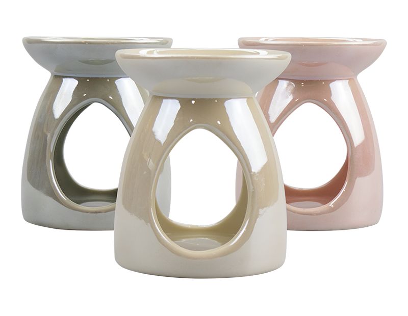 Ceramic pearlised oil burner - 3/cols*