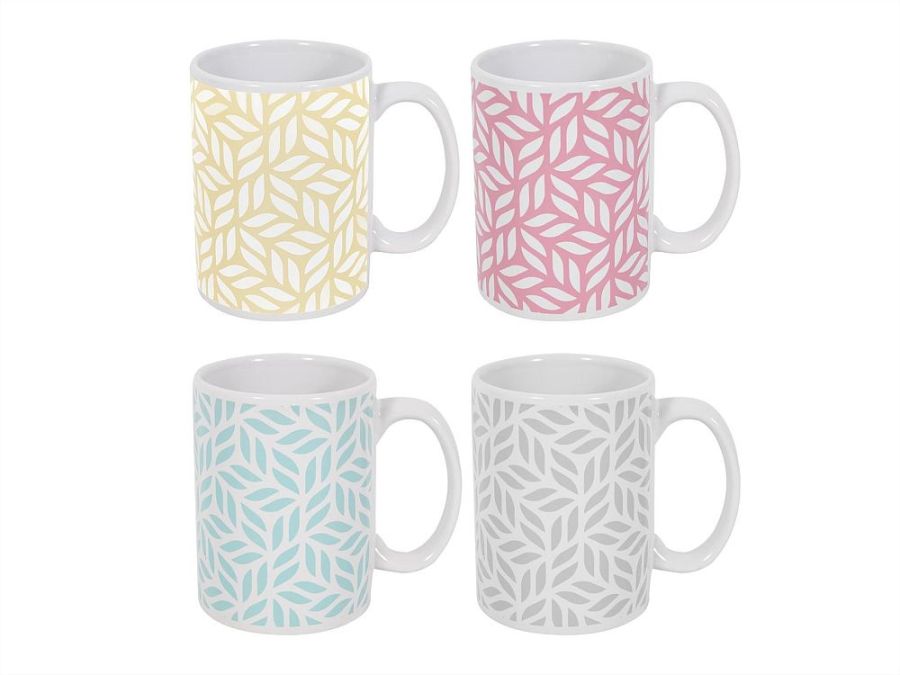 11oz loose patterned china mugs - 4/cols*