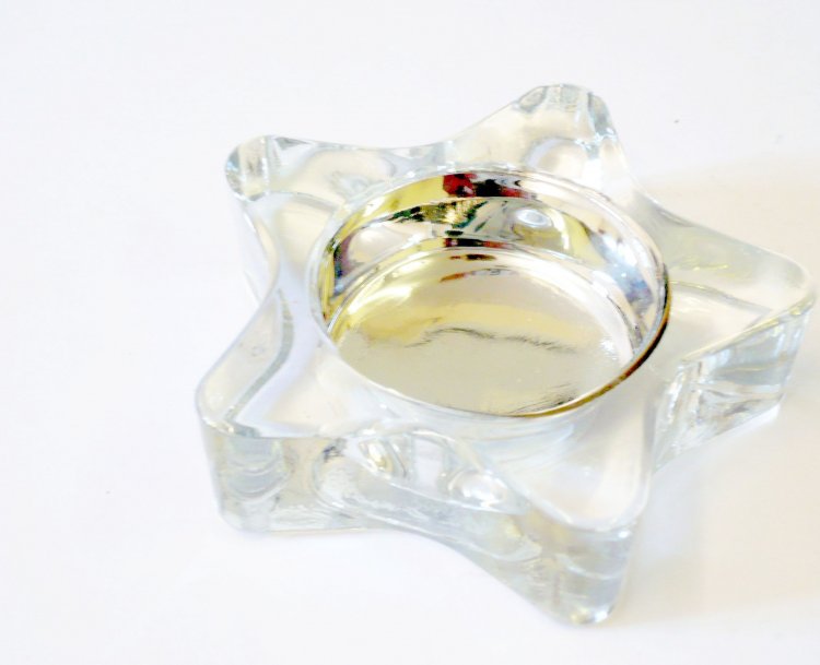 8cm glass star t-light holder*