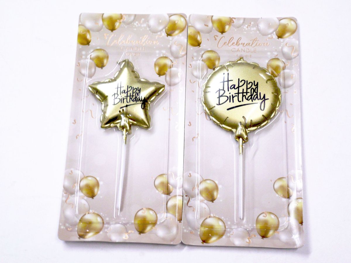 Gold birthday candles - 2asstd.