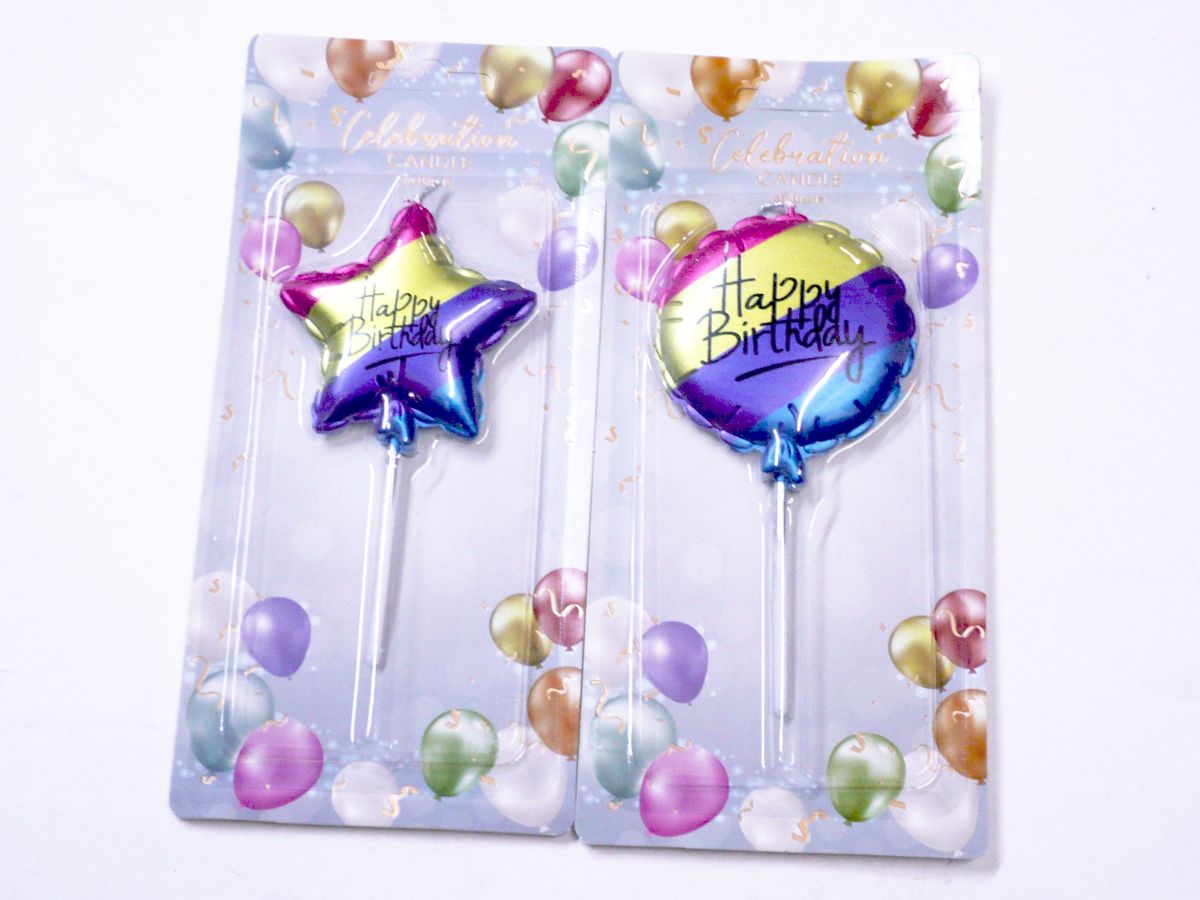 Stripe birthday candles - 2asstd.