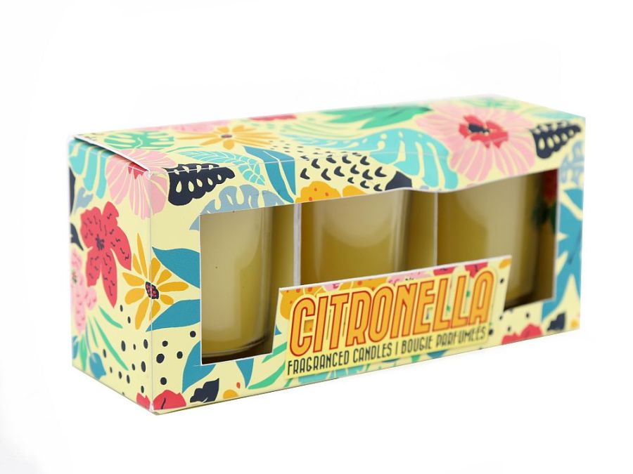 Pack 3, glass pot citronella candles* Pack 3, glass pot citronella candles*