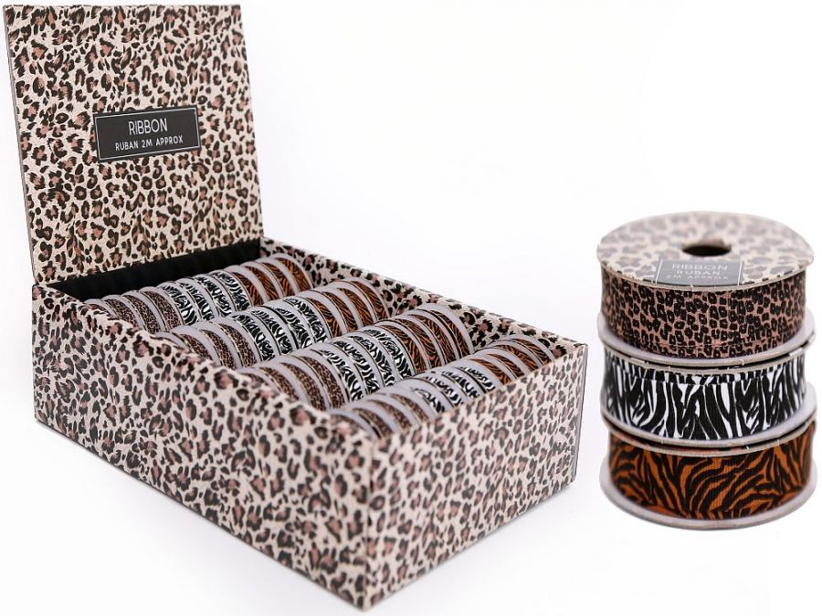 Animal print ribbon, 2m - 3asstd*