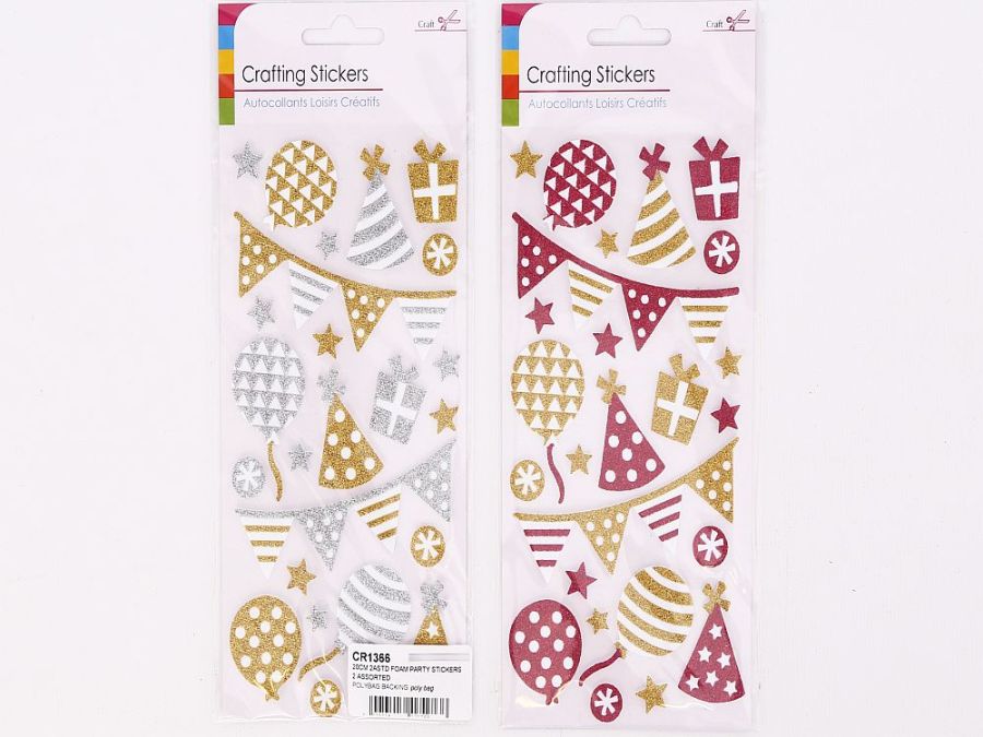 Foam party sticker - 2asstd.