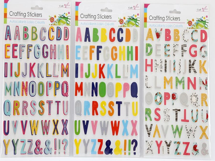 Puffy alphabet stickers - 3asstd*