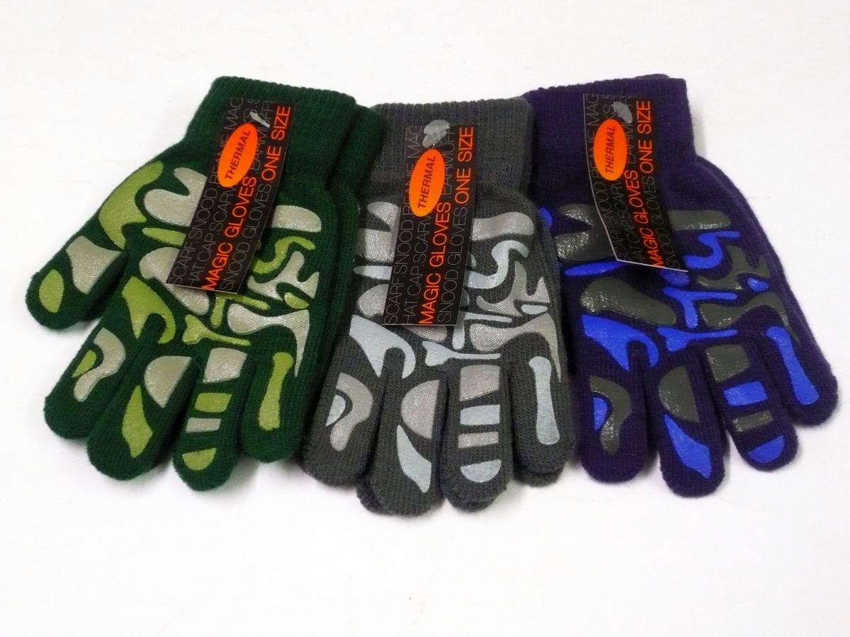 Boys camoflague magic gloves - 3/cols.