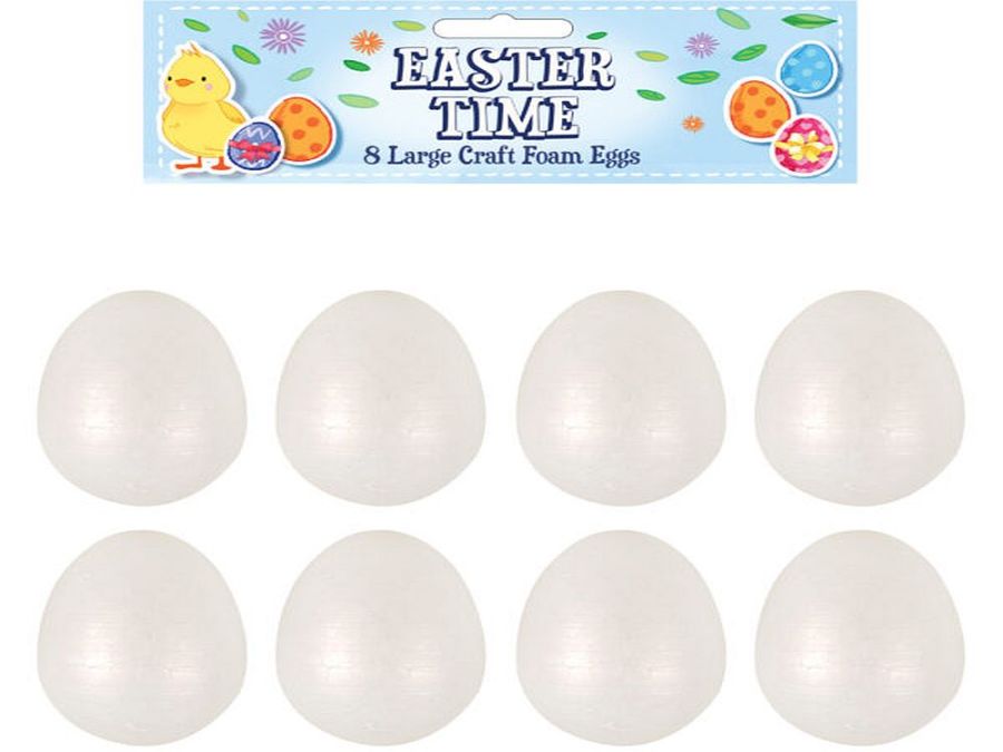 Pack 8, large foam easter eggs*
