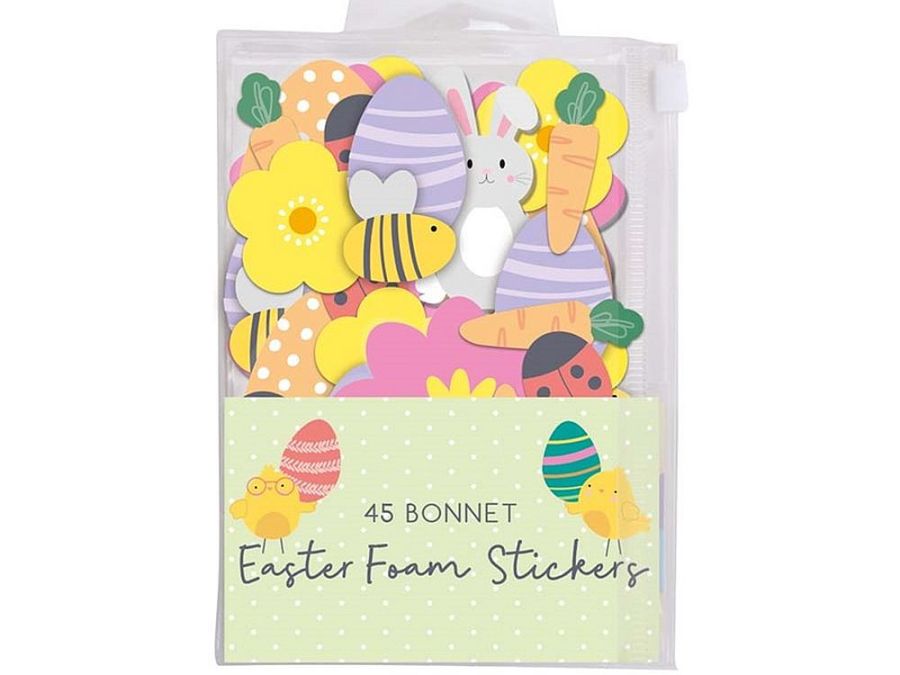 Pack 45, Easter bonnet foam sticker decorations.