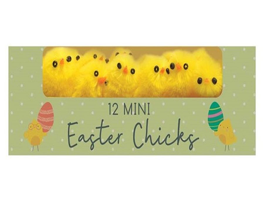 Pack 12, mini Easter chicks.