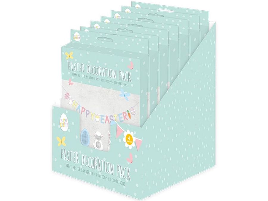 Easter decoration pack.
(4m bunting/5x honeycomb decs)