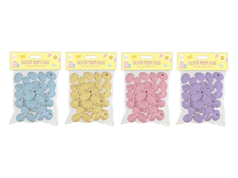 Pack 30, foam easter eggs - 4/cols.