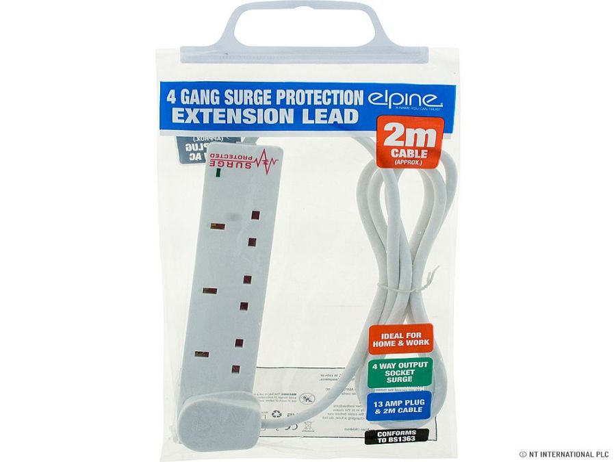4 gang surge protection extension lead*
(USE EL220)