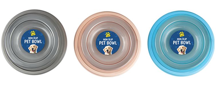 18.5cm transparent non-slip pet bowl - 3/cols*