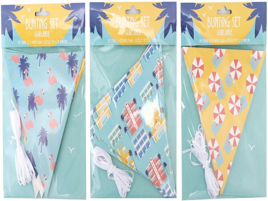 12flag 5m paper bunting - 3asstd*