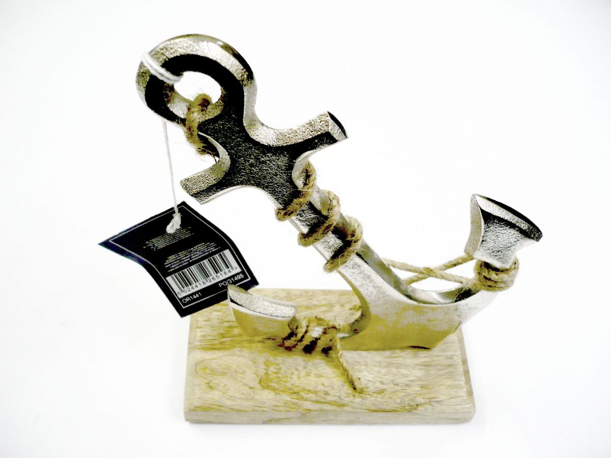 Anchor on wooden base H18cm*