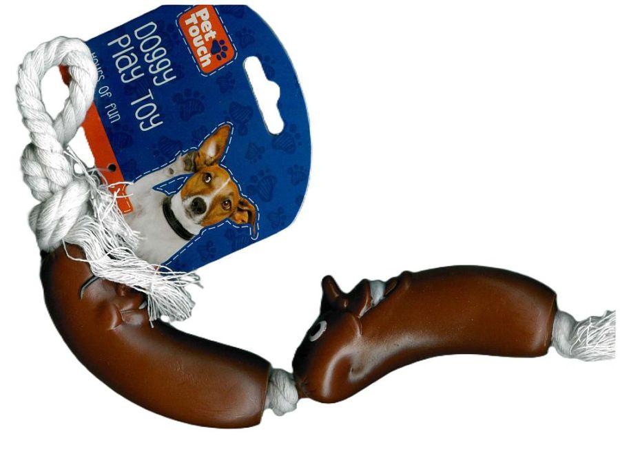 2x sausages on rope toy*