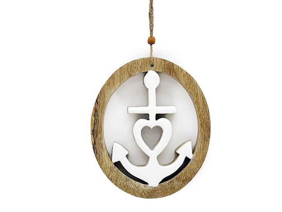 Hanging wooden anchor dec (15cm)