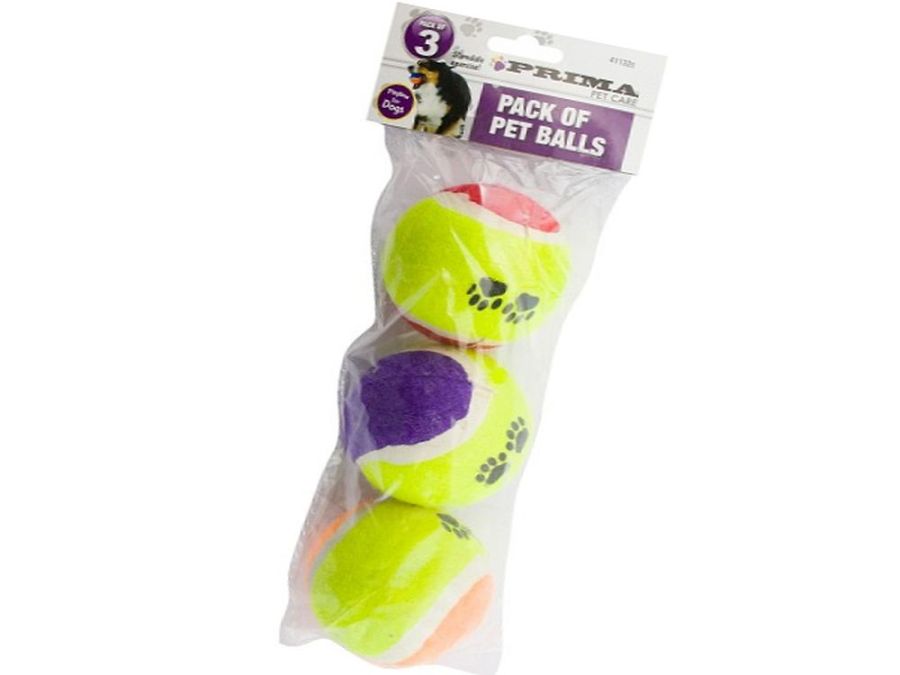 Pack 3, paw print pet balls*