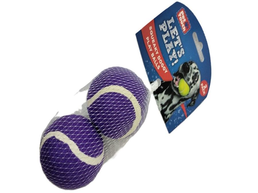 Pack 2, squeaky dog balls - 3/cols*