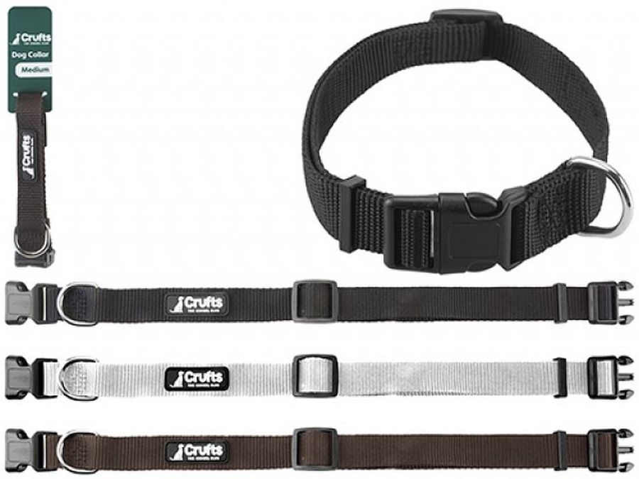 Crufts medium dog collar - 3/cols*  (40x2cm)