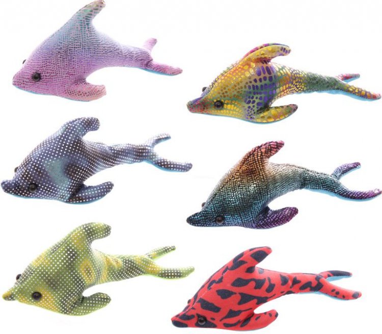 Dolphin sand animal, L14cm, asstd cols (24x display)*
