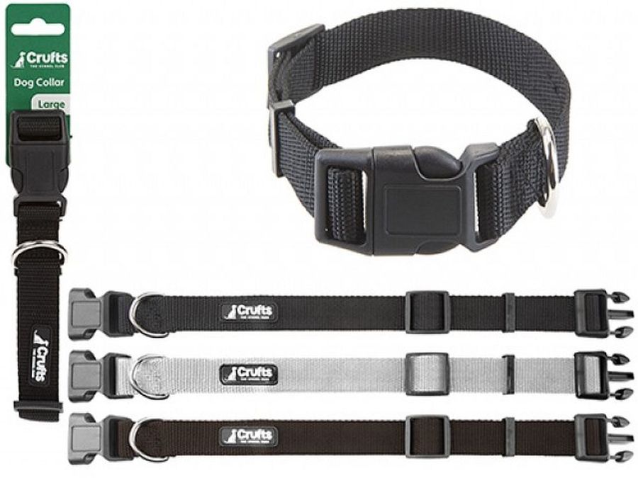 Crufts large nylon dog collar - 3/cols* (50x2.5cm)
