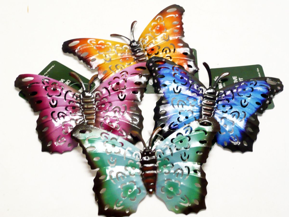 Metal butterfly wall dec (15x10cm) - 5asstd*
