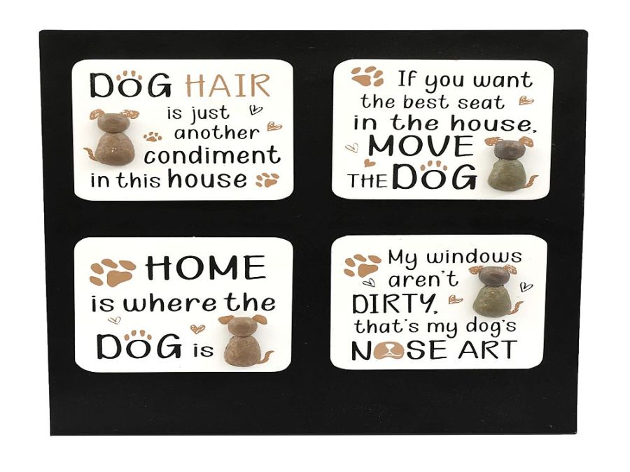 8cm wooden dog magnet - 4asstd.