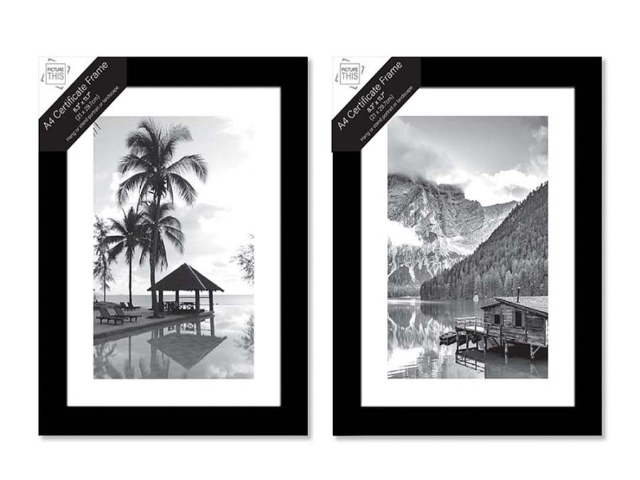 A4 certificate frame - BLACK*