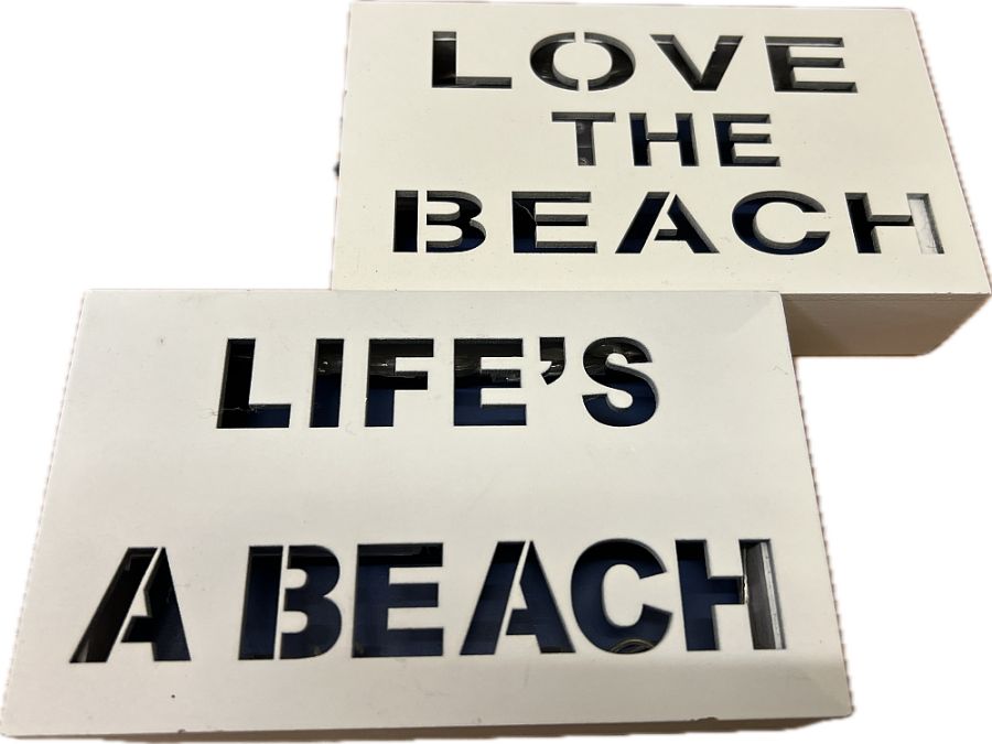 Wooden led wood box plaque (10x15cm) - 2asstd.